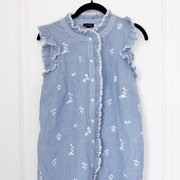 Talbots Tops - TALBOTS Blue and White Button Down Shirt